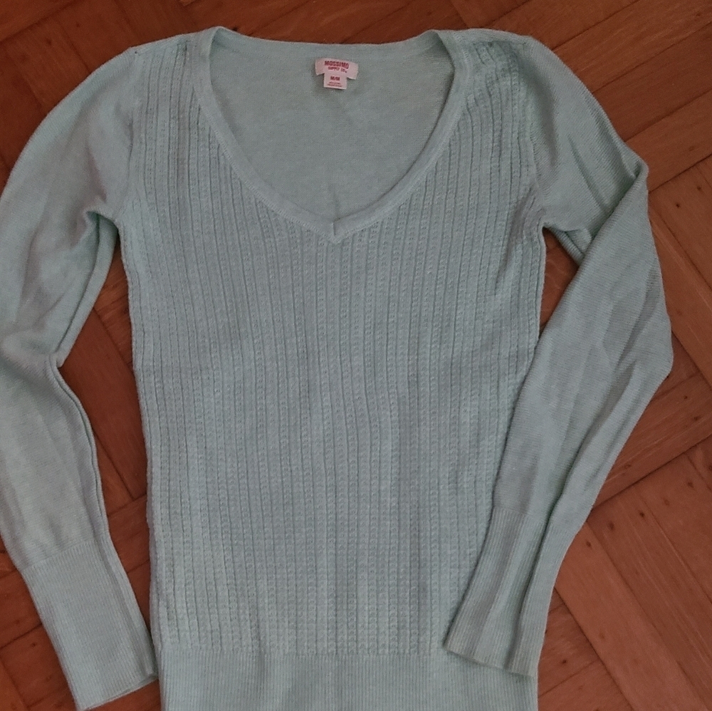 Long Sleeve Ribbed Sweater Sz M
